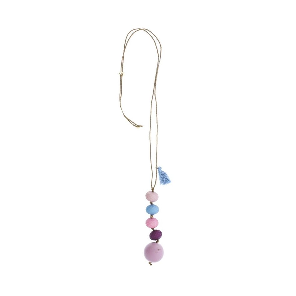 LONG NECKLACE PENDANT WITH RESIN BEADS