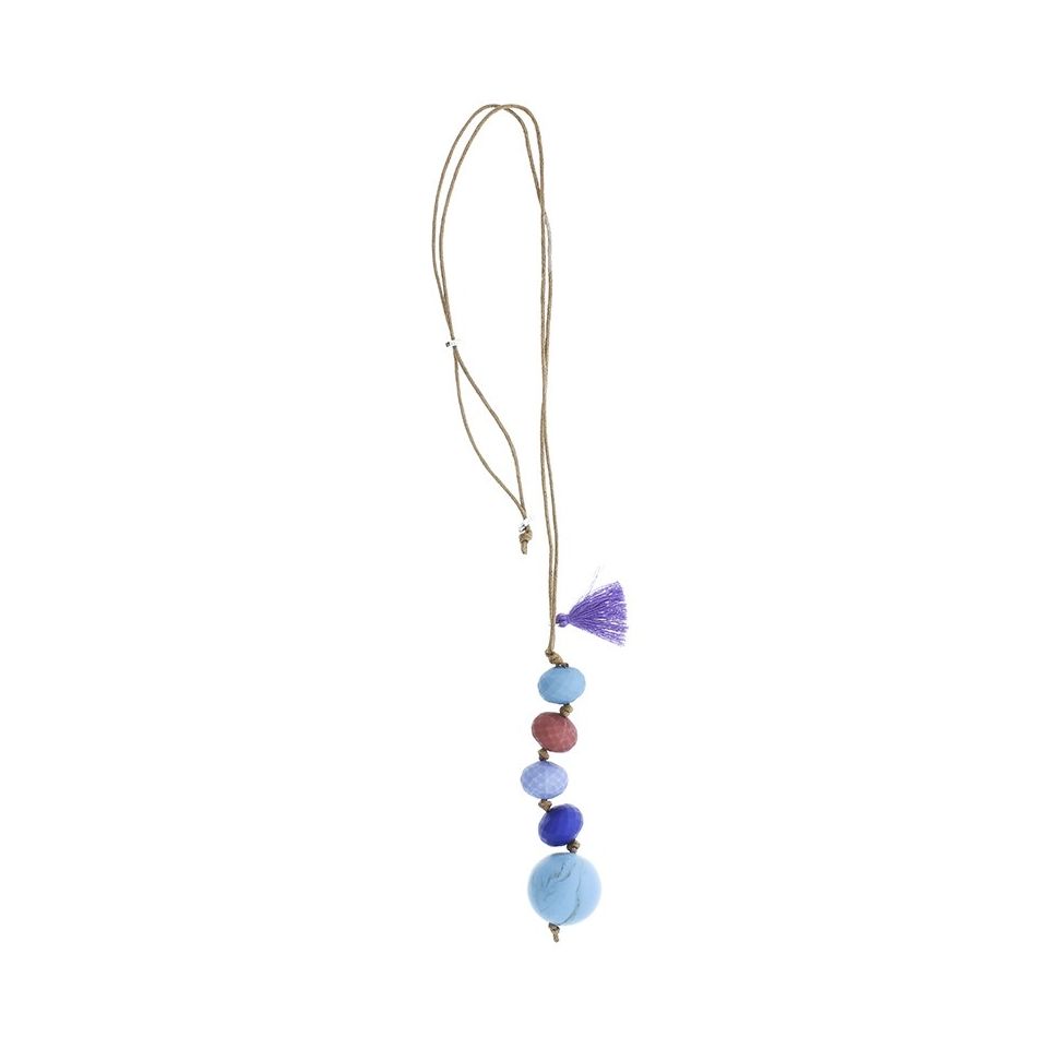 COLLAR LARGO COLGANTE CUENTAS RESINA
