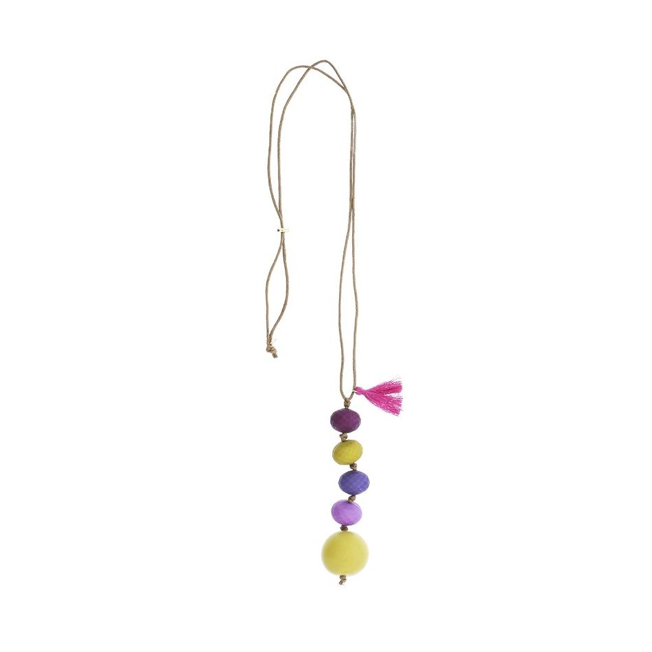 LONG NECKLACE PENDANT WITH RESIN BEADS