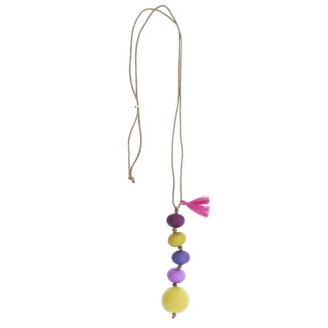 LONG NECKLACE PENDANT WITH RESIN BEADS