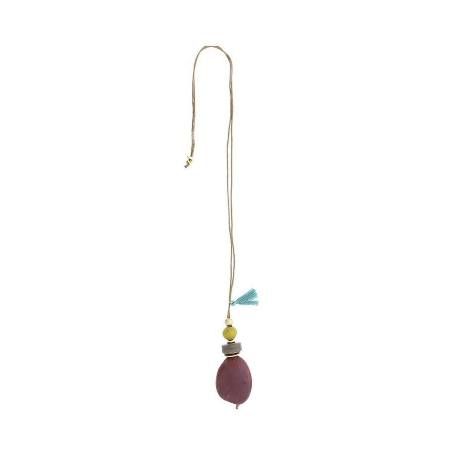COLLAR LARGO COLGANTE CUENTAS RESINA