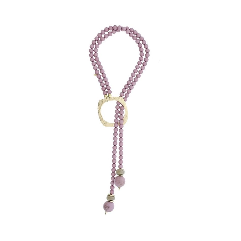 DOUBLE STRAP PENDANT LONG NECKLACE