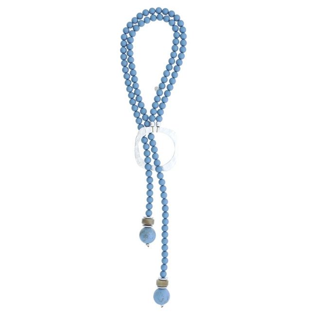 DOUBLE STRAP PENDANT LONG NECKLACE
