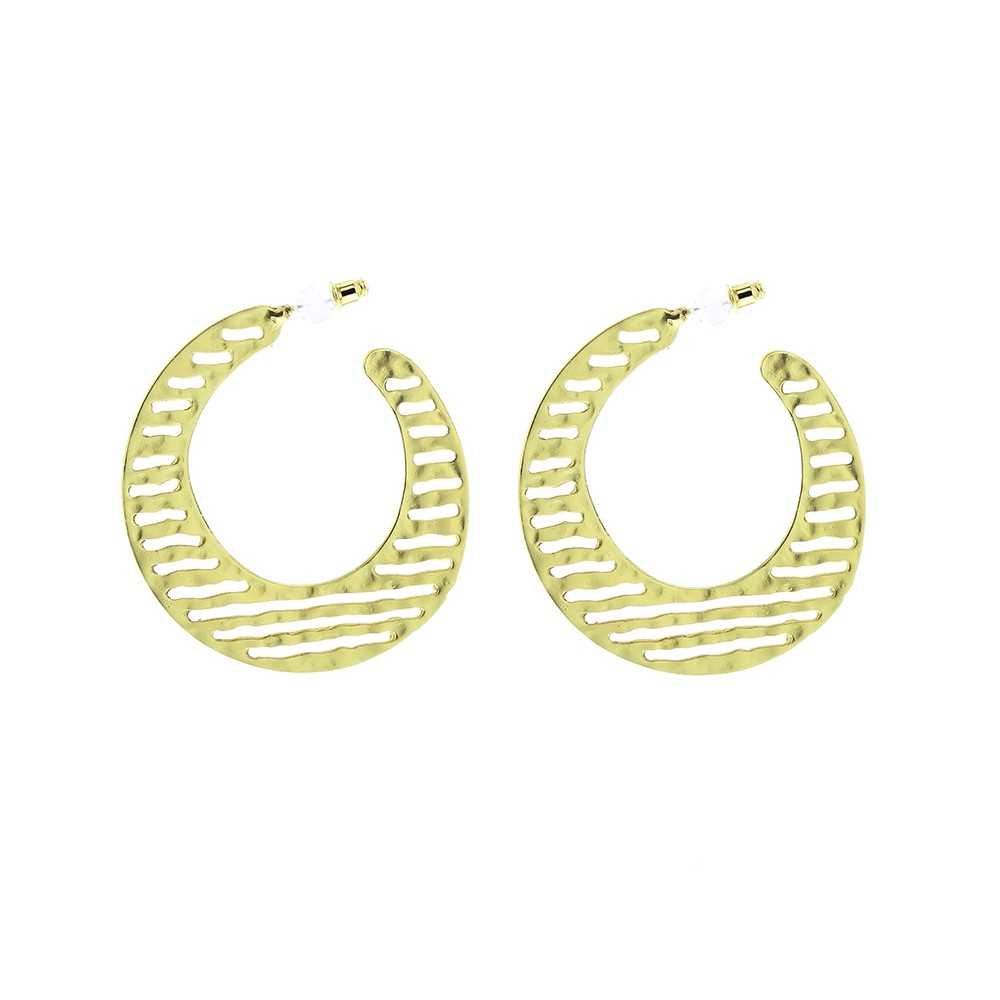 METAL OPENWORK HOOP EARRINGS