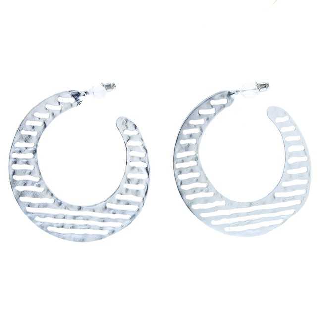 METAL OPENWORK HOOP EARRINGS