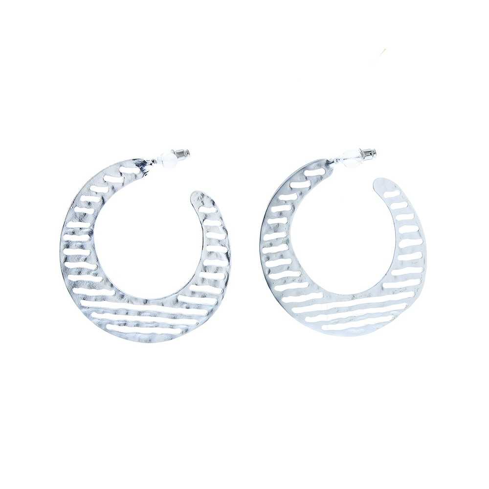 METAL OPENWORK HOOP EARRINGS