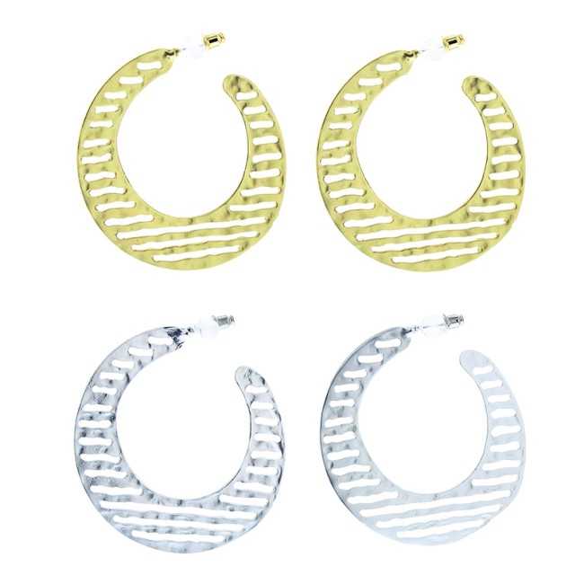 METAL OPENWORK HOOP EARRINGS