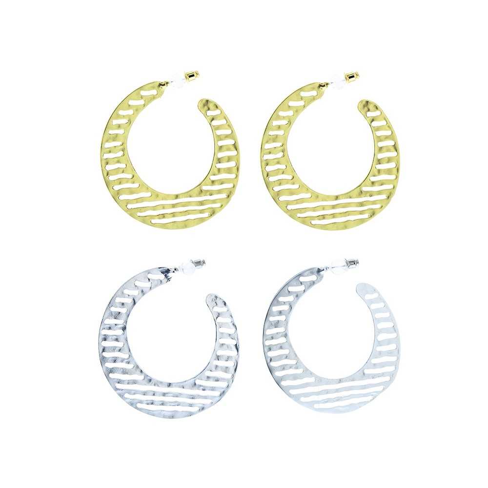 METAL OPENWORK HOOP EARRINGS