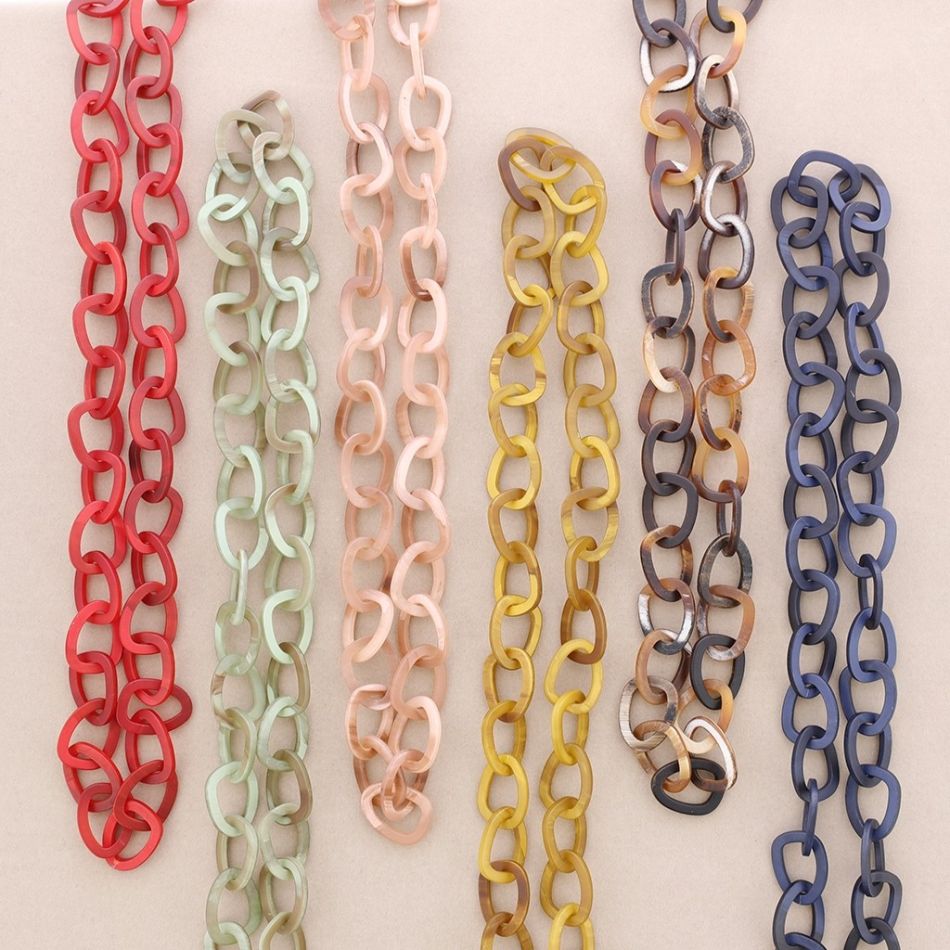 COLLAR LARGO ESLABONES RESINA