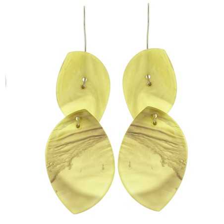 RESIN DOUBLE LEAF EARRINGS