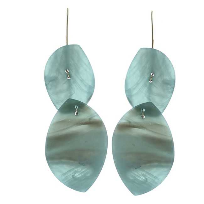 RESIN DOUBLE LEAF EARRINGS