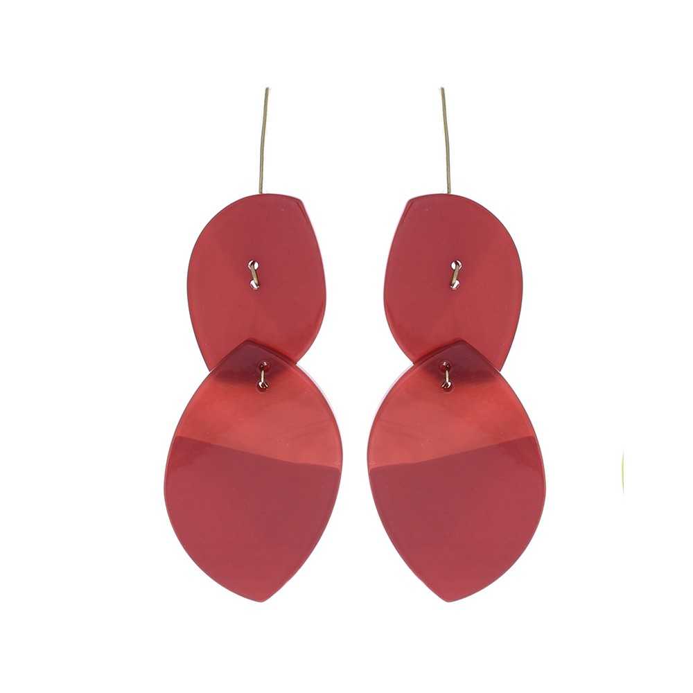 RESIN DOUBLE LEAF EARRINGS