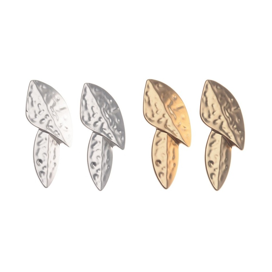 METAL DOUBLE LEAF EARRINGS