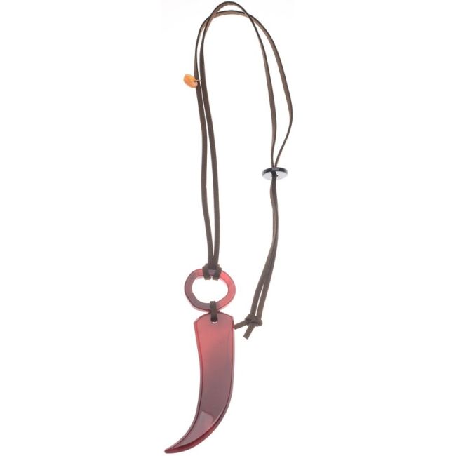 LONG RESIN HORN PENDANT NECKLACE