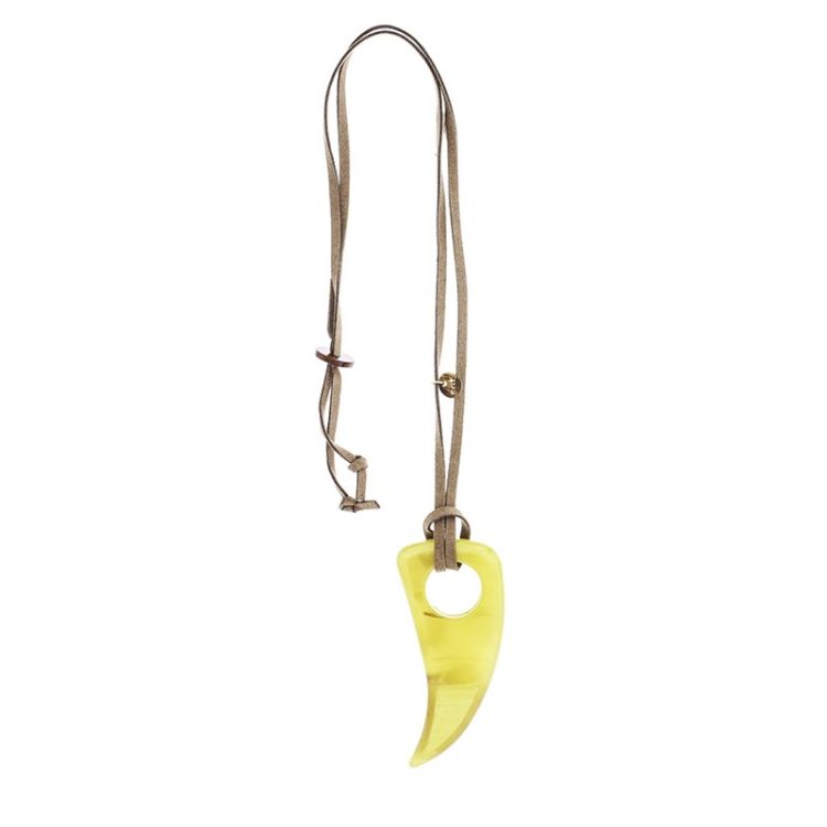 COLLAR LARGO COLGANTE CUERNO RESINA