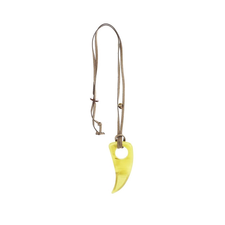 COLLAR LARGO COLGANTE CUERNO RESINA