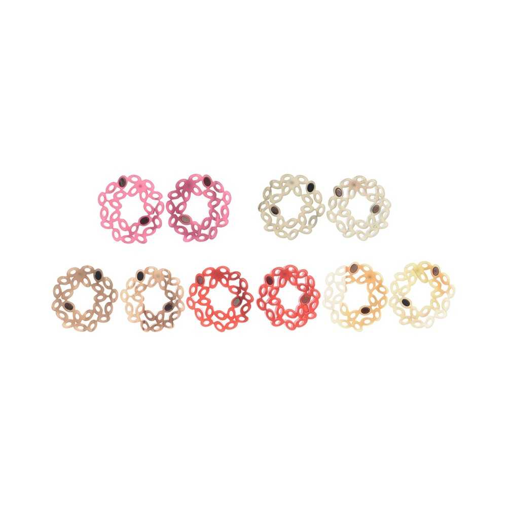 RESIN IRREGULAR RING STRAP EARRINGS