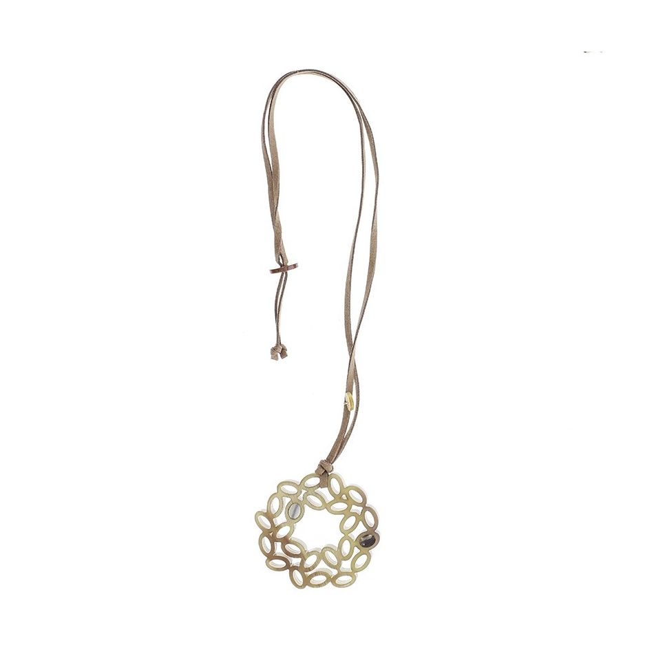 COLLAR LARGO COLGANTE ANILLA IRREGULAR RESINA