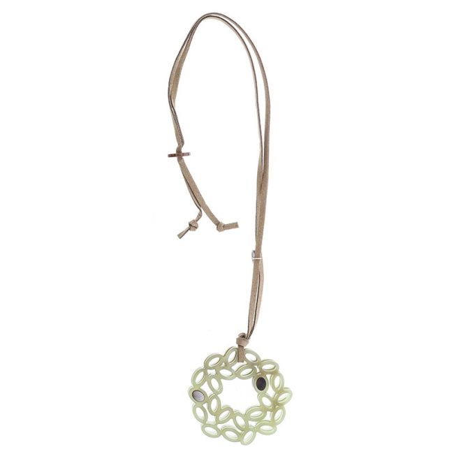 LONG NECKLACE PENDANT IRREGULAR RESIN RING