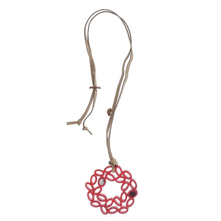 COLLAR LARGO COLGANTE ANILLA IRREGULAR RESINA 2