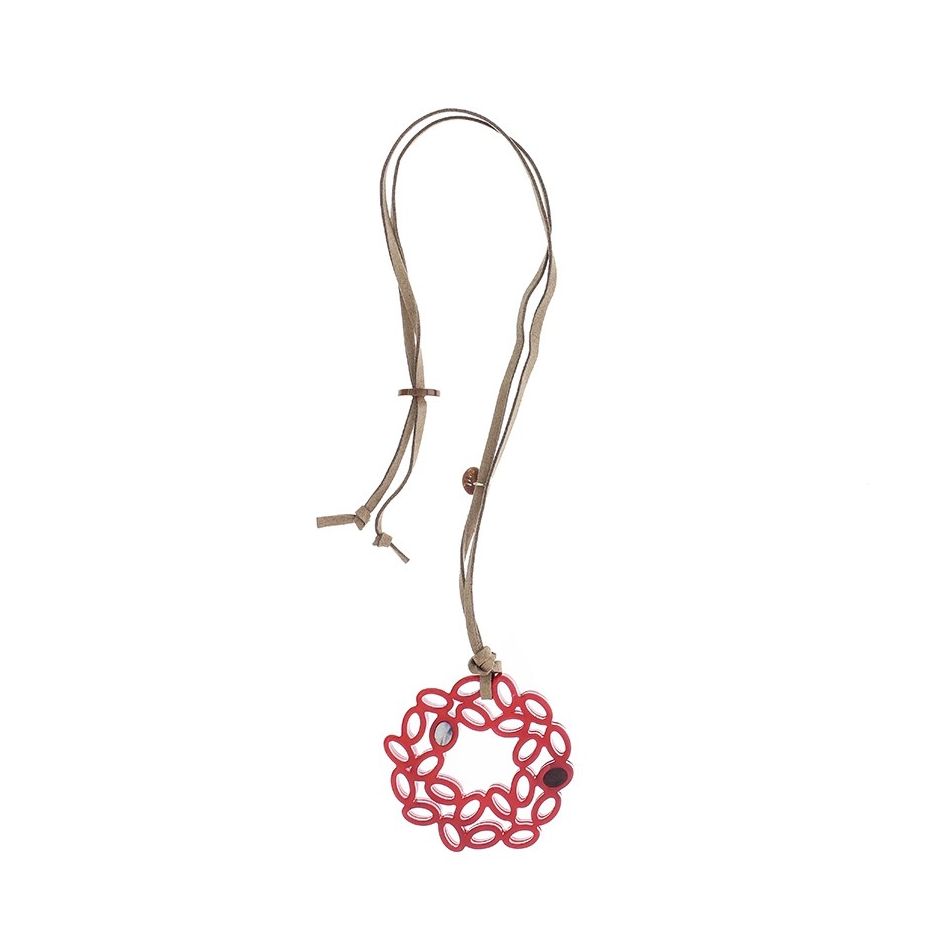 COLLAR LARGO COLGANTE ANILLA IRREGULAR RESINA