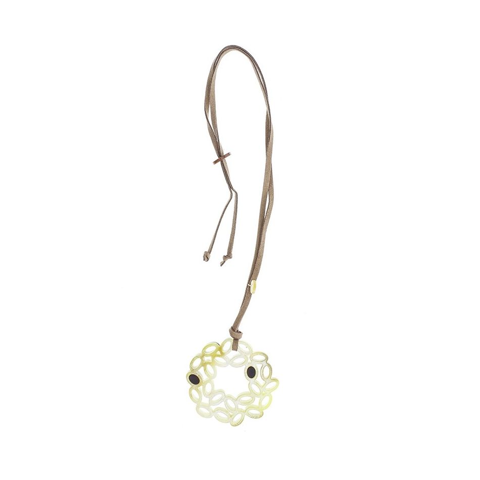 LONG NECKLACE PENDANT IRREGULAR RESIN RING