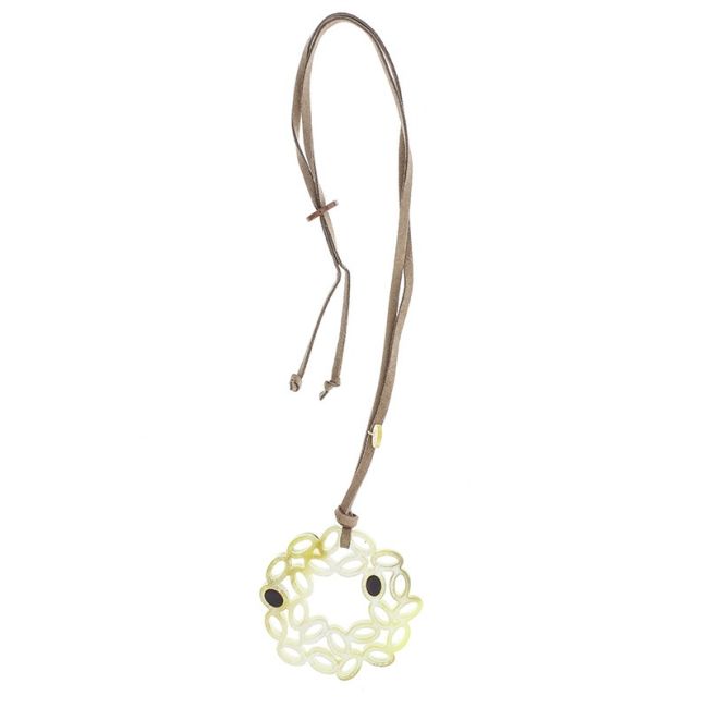 LONG NECKLACE PENDANT IRREGULAR RESIN RING