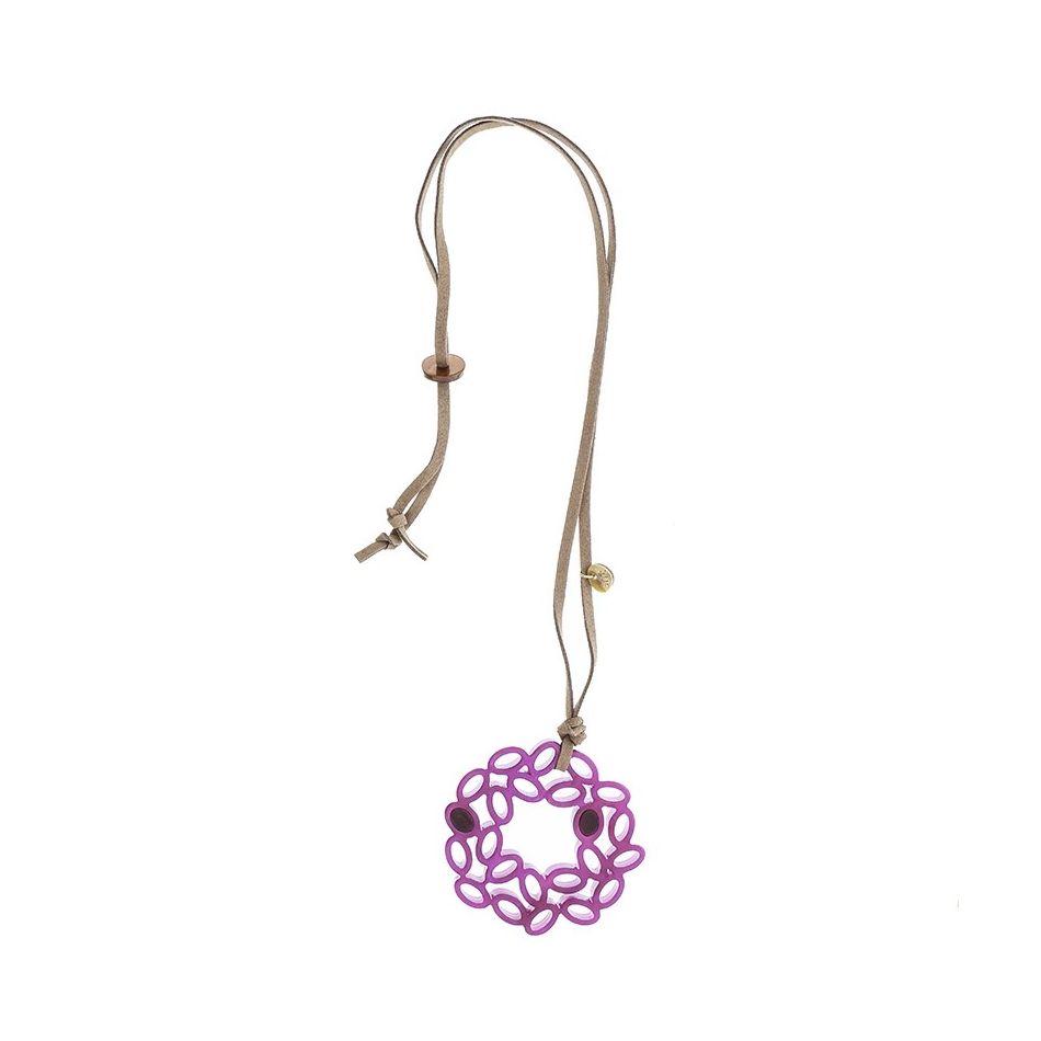 LONG NECKLACE PENDANT IRREGULAR RESIN RING
