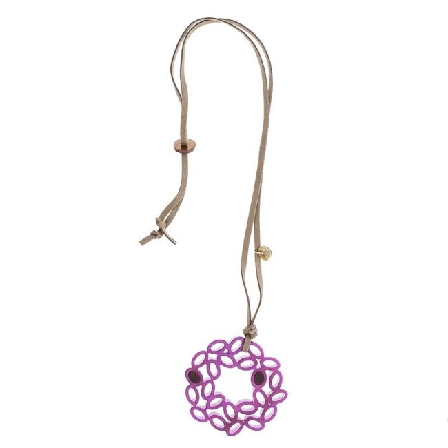 LONG NECKLACE PENDANT IRREGULAR RESIN RING