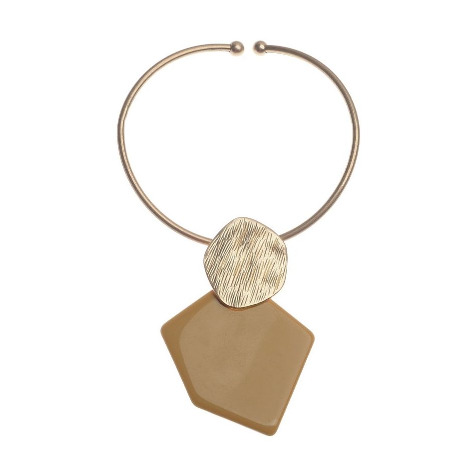 METAL RESIN PENDANT SHORT NECKLACE