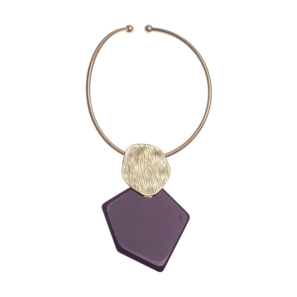 METAL RESIN PENDANT SHORT NECKLACE