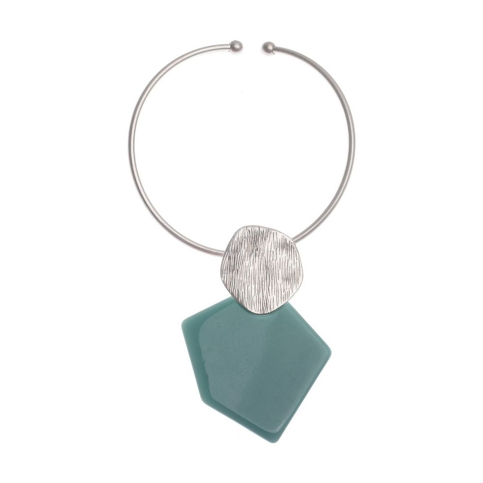 METAL RESIN PENDANT SHORT NECKLACE