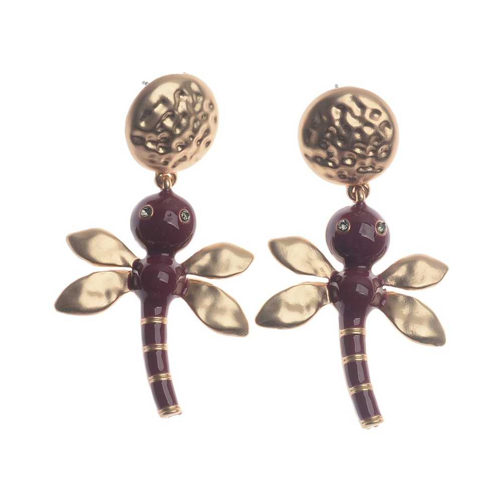 ENAMEL METAL DRAGONFLY EARRINGS