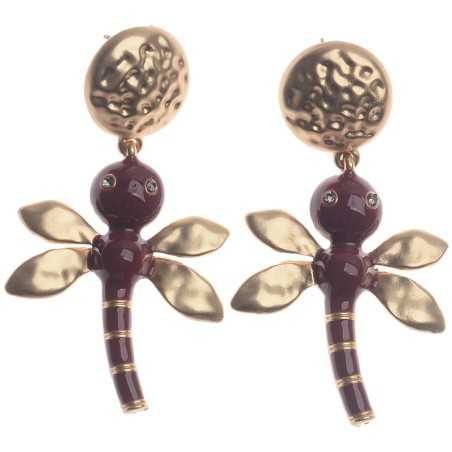 ENAMEL METAL DRAGONFLY EARRINGS