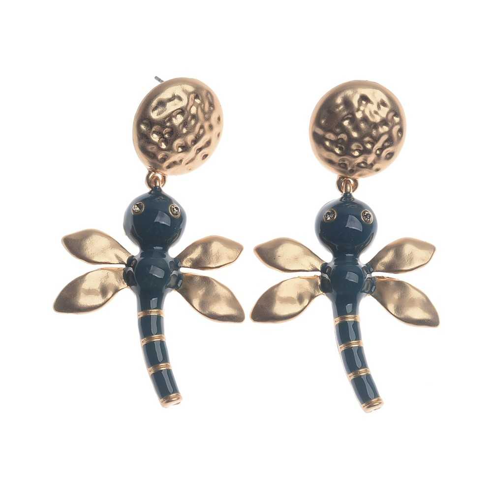 ENAMEL METAL DRAGONFLY EARRINGS