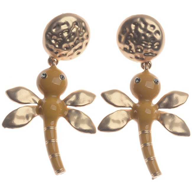 ENAMEL METAL DRAGONFLY EARRINGS