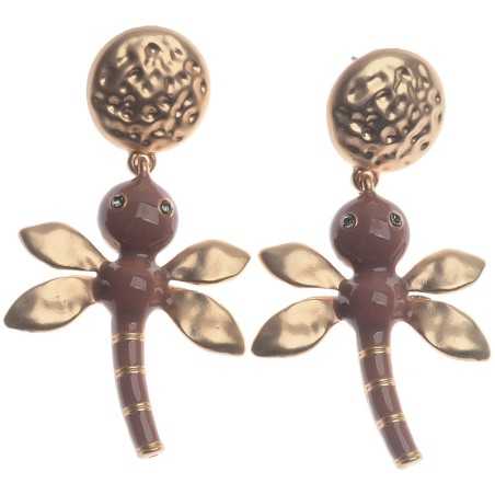 ENAMEL METAL DRAGONFLY EARRINGS