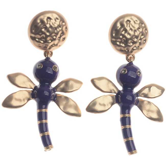 ENAMEL METAL DRAGONFLY EARRINGS