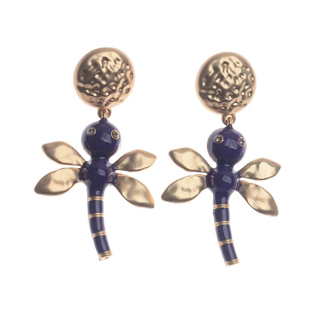 ENAMEL METAL DRAGONFLY EARRINGS