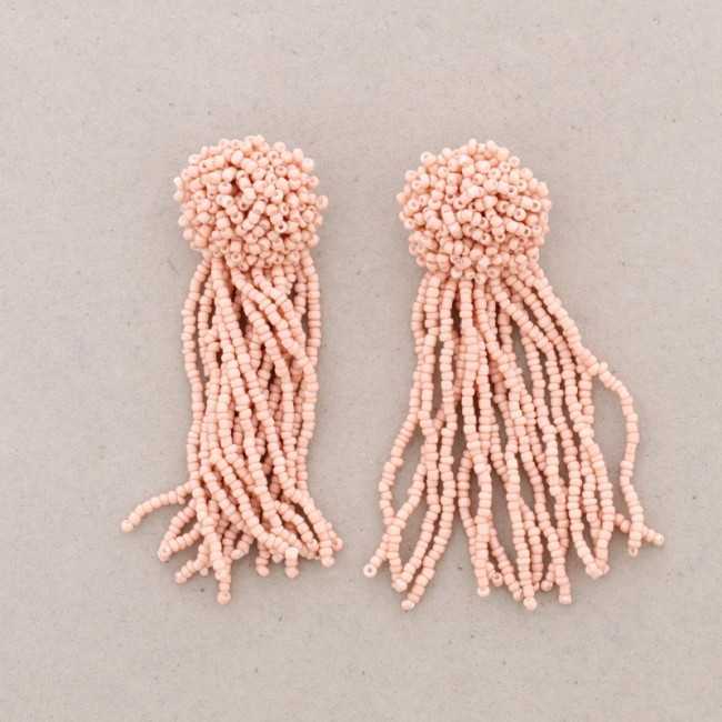 FRINGED BEADED EARRINGS