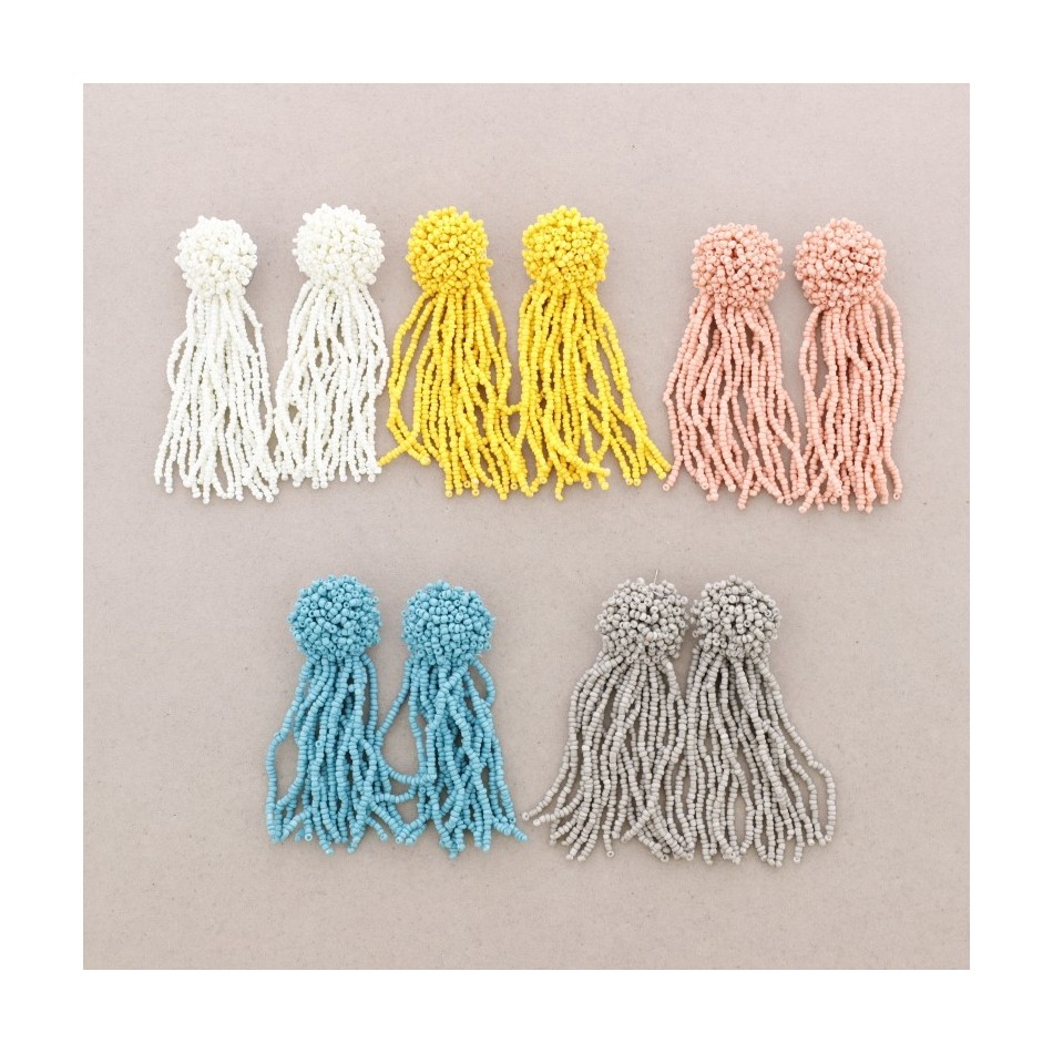 FRINGED BEADED EARRINGS