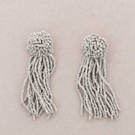 FRINGED BEADED EARRINGS