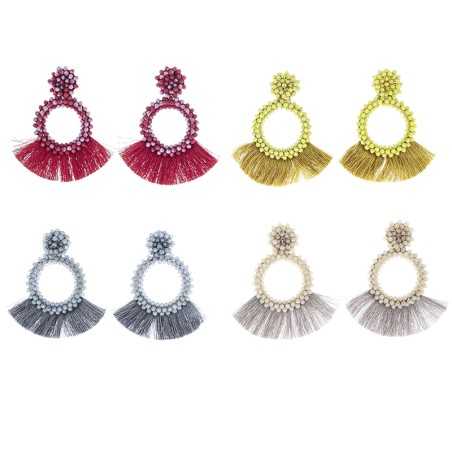 FACETED CRYSTAL EARRINGS FRINGE