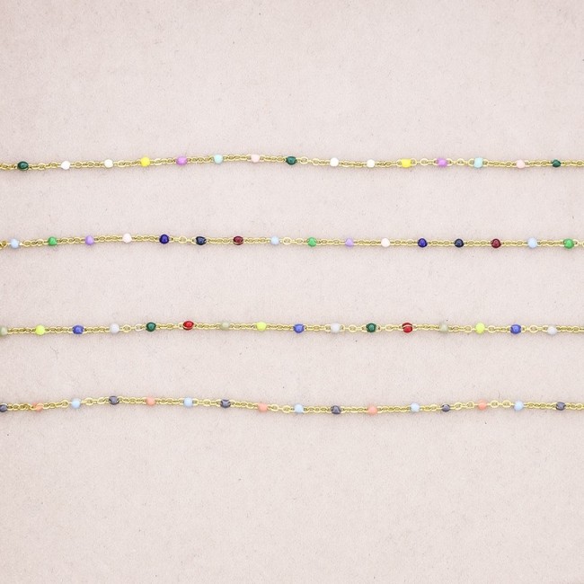 STEEL ENAMEL SHORT NECKLACE