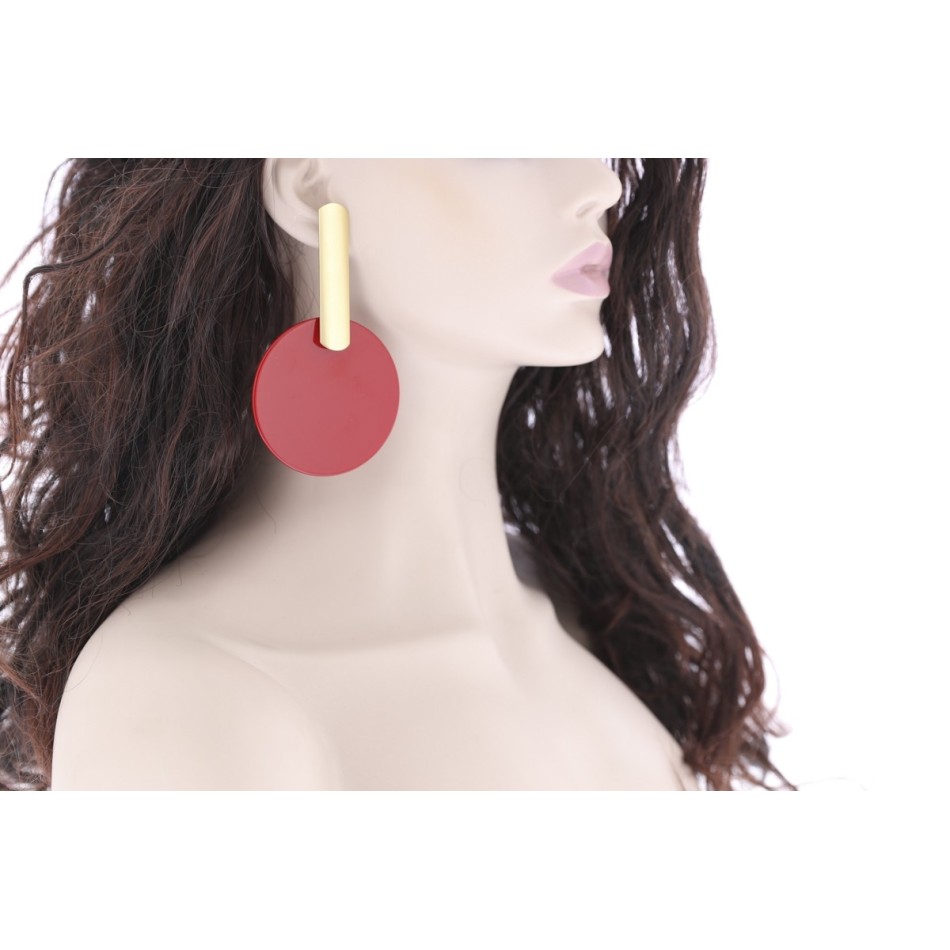 PENDIENTES COLGANTE MEDALLA RESINA