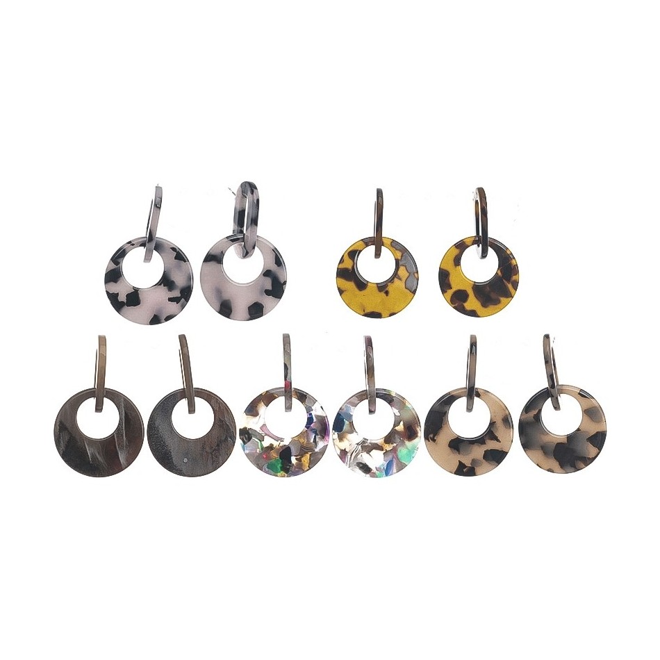 GEOMETRIC SHAPE EARRINGS IN SHINY RESIN