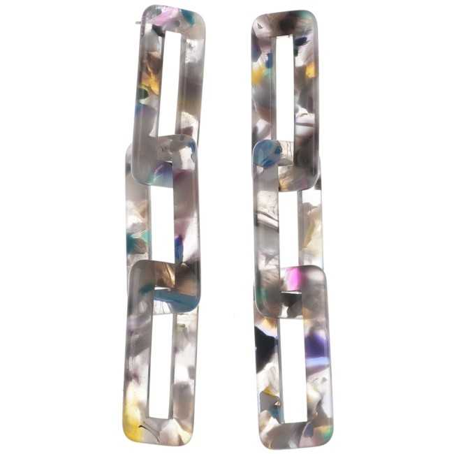 TRIPLE LINK RESIN EARRINGS