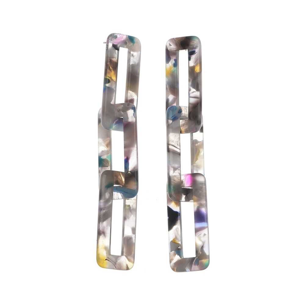 TRIPLE LINK RESIN EARRINGS