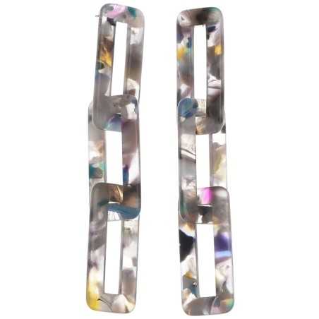 TRIPLE LINK RESIN EARRINGS