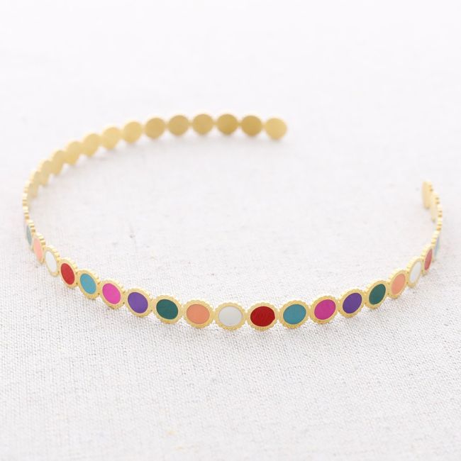 ADJUSTABLE STEEL CHOKER WITH ENAMEL CIRCLES